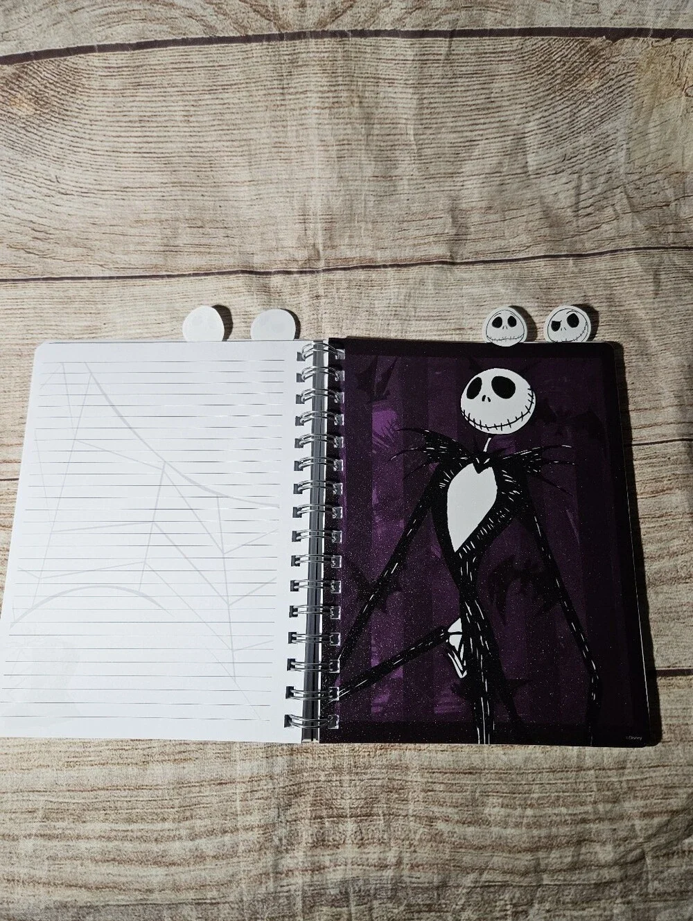 Disney Nightmare Before Christmas spiral journal and jack and sally pens